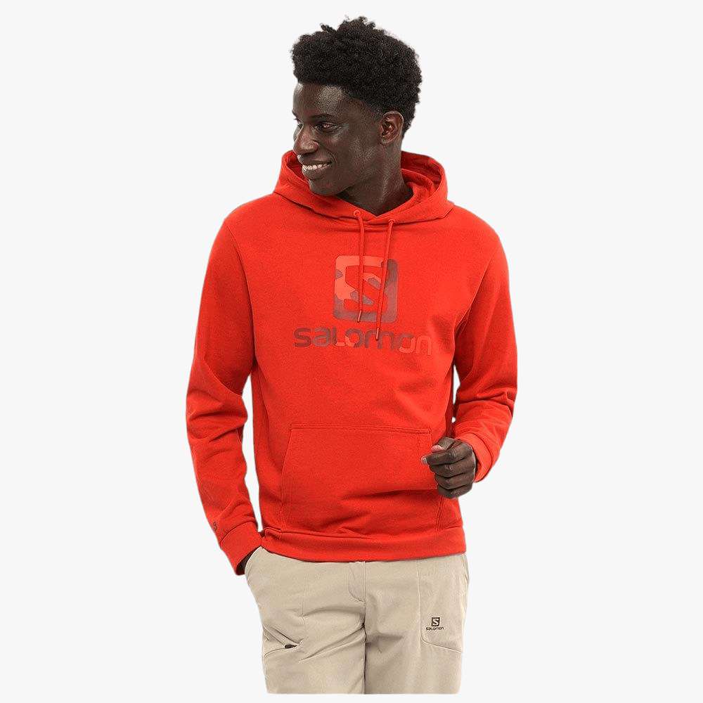 Salomon Mens Outlife Pullover Hoodie Aura Orange Salomon