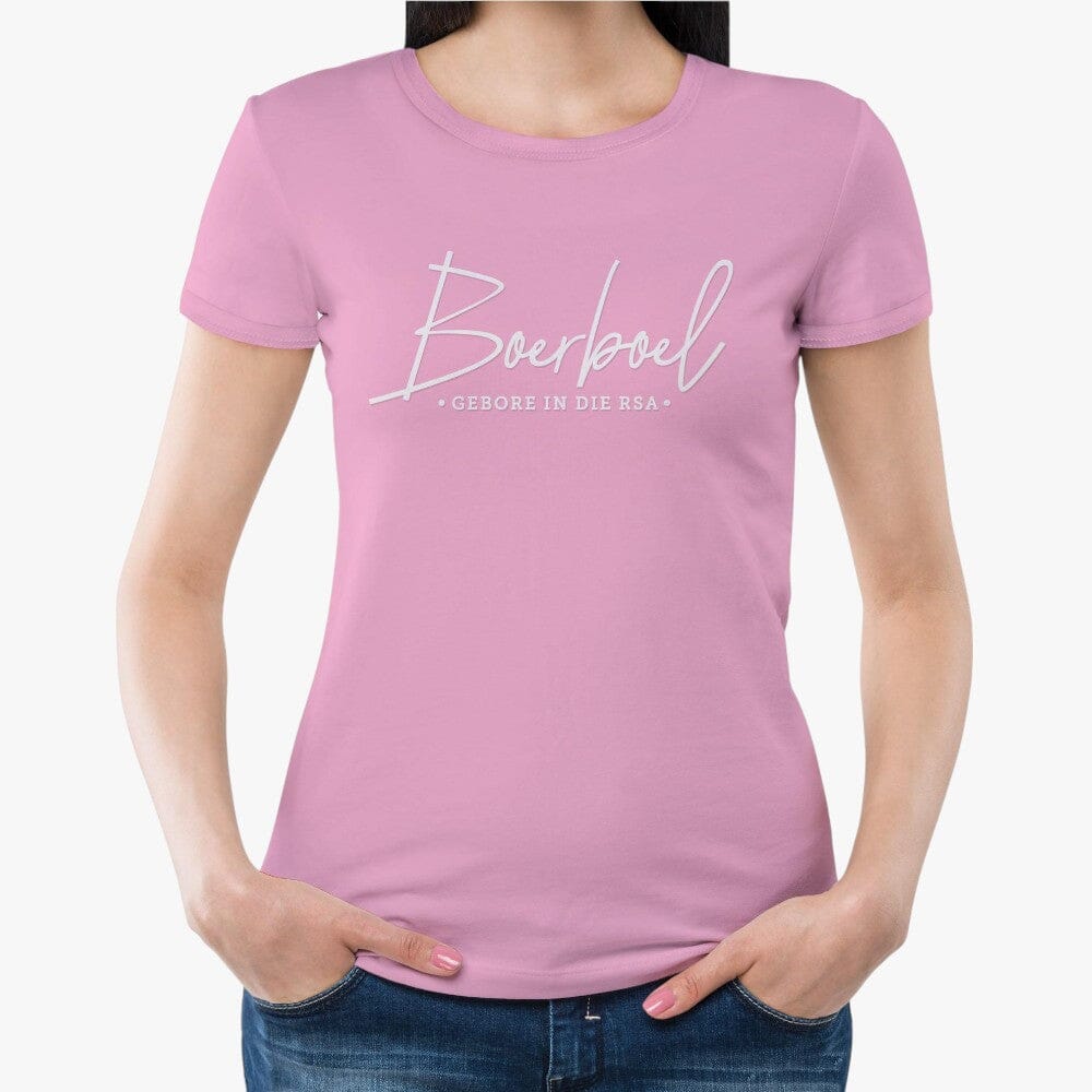 Boerboel Womens Premium Cotton Short Sleeve Tee Light Pink | Boerboel