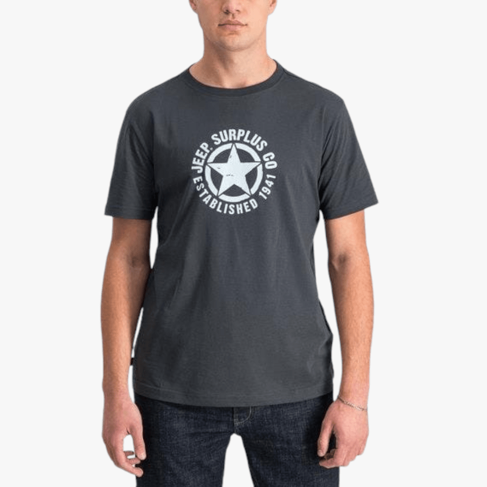 Jeep Mens Star Icon Print Short Sleeve Tee Grey | Jeep