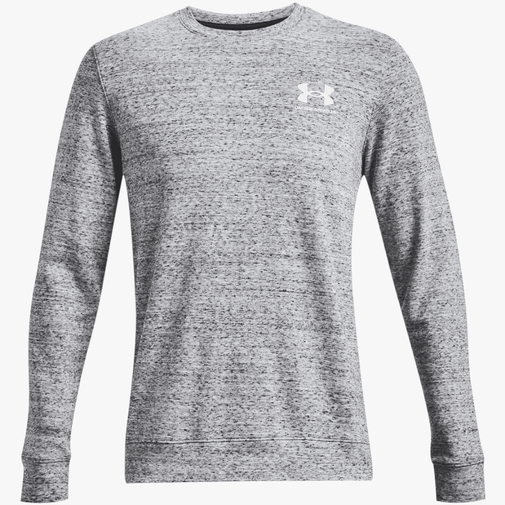 Under Armour Mens Rival Terry Lc Crew Sweater 112 Grey Under Armour