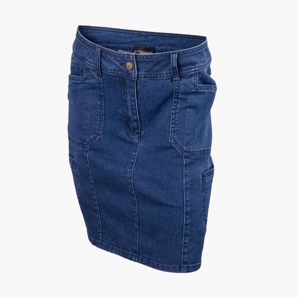 Wildebees Womens Denim Cargo Skirt Indigo Stonewash | Wildebees