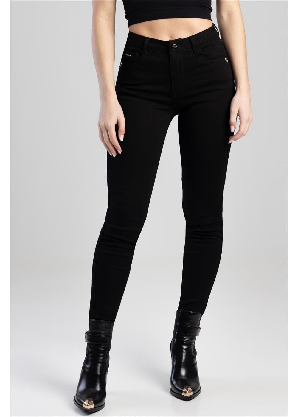 Sissy Boy Mid Waist Skinny Jean Diamante On Pocket Black | Sissy Boy