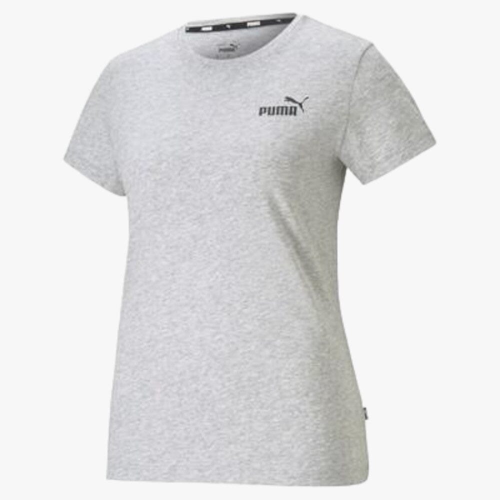 Puma Womens Ess Small Logo Short Sleeve Tee Light Gray | Puma
