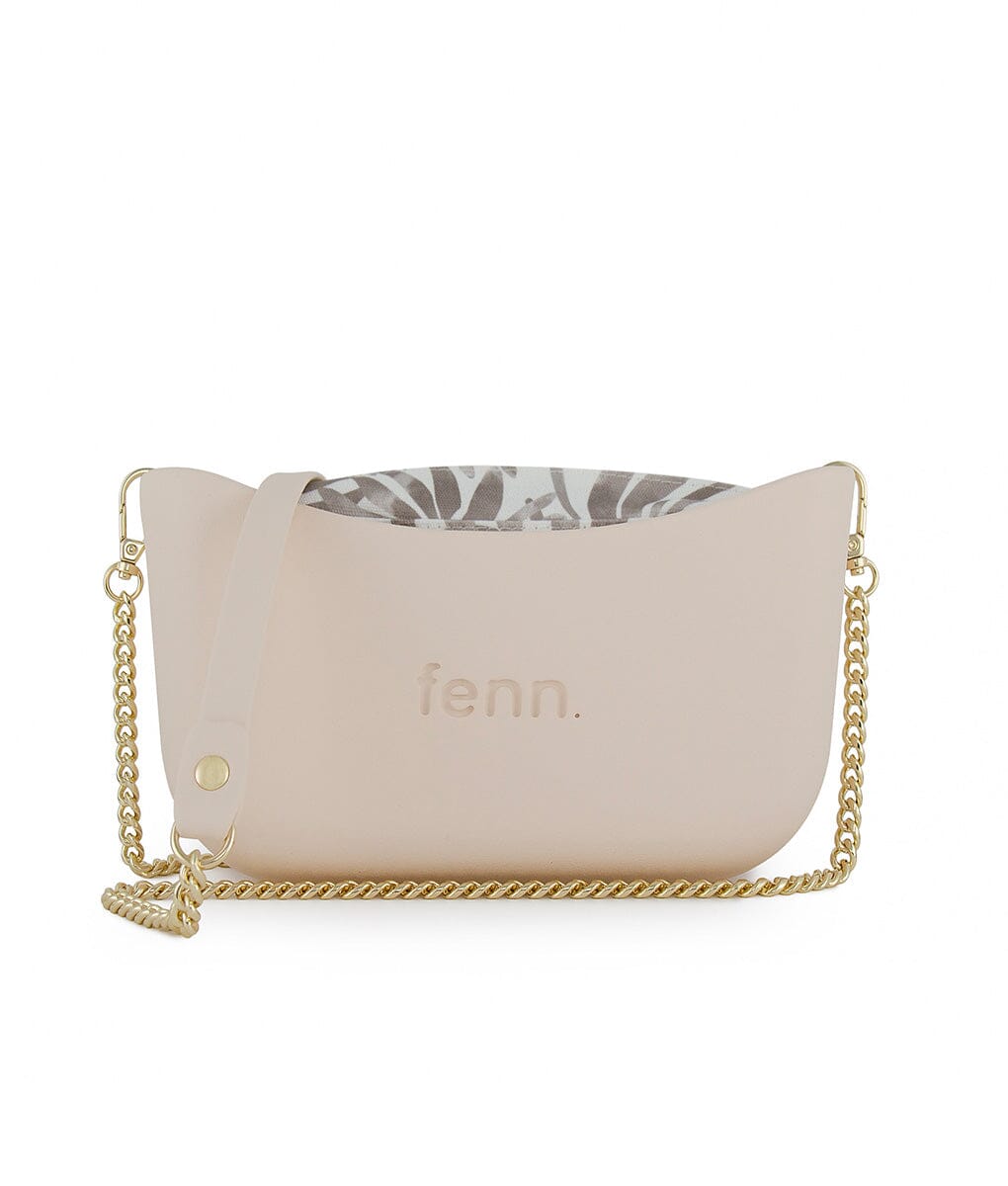 Fenn Classic Handbag Nude P101-2 Inner Gold Zip Nude Gold Chain Handle | Fenn