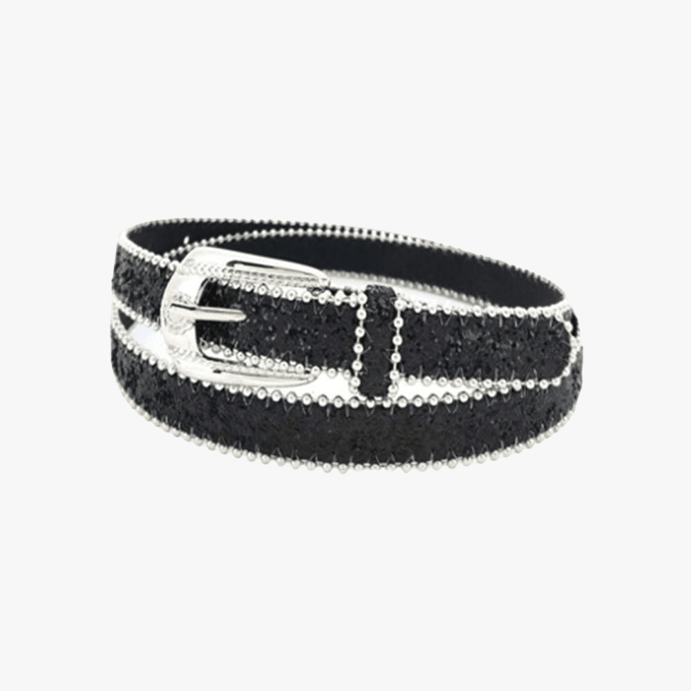 Sissy Boy Glitter Belt Small Ball Trim Decorative Black | Sissy Boy
