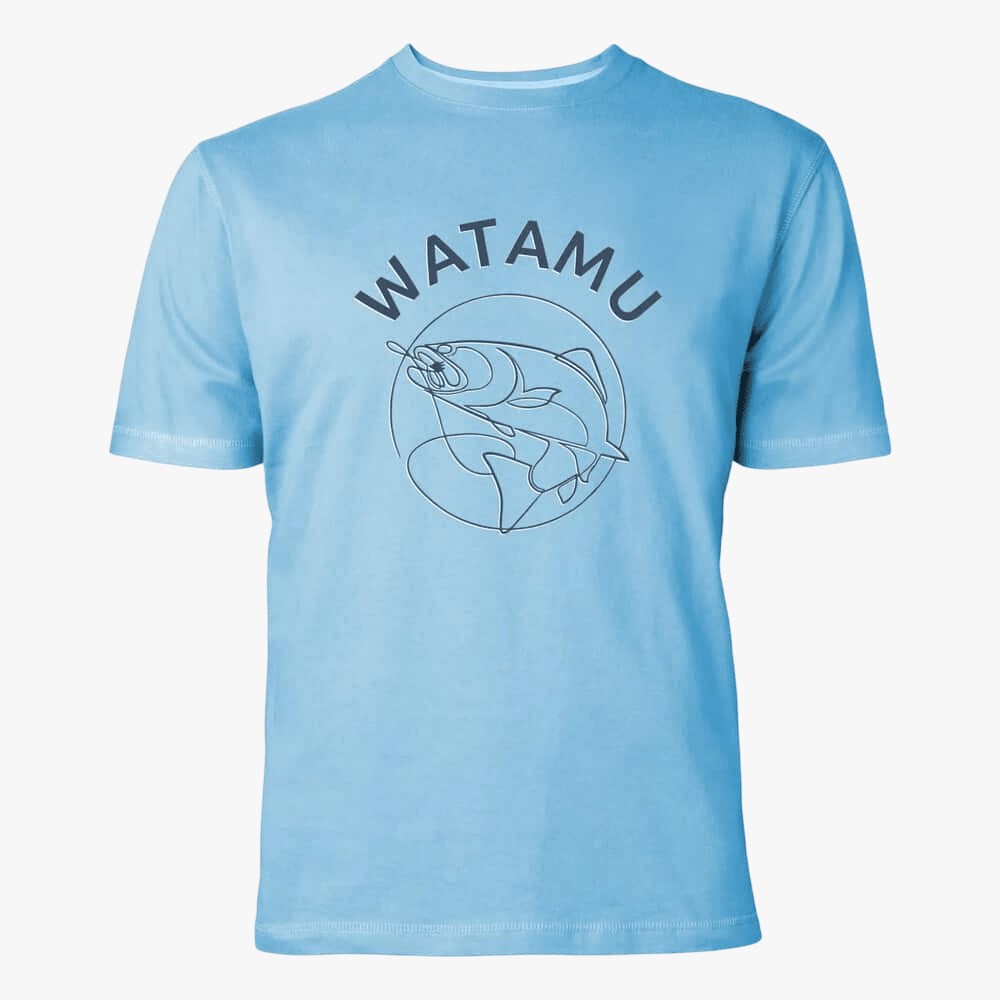 Watamu Mens Hooked Short Sleeve Tee Powder Blue | Watamu