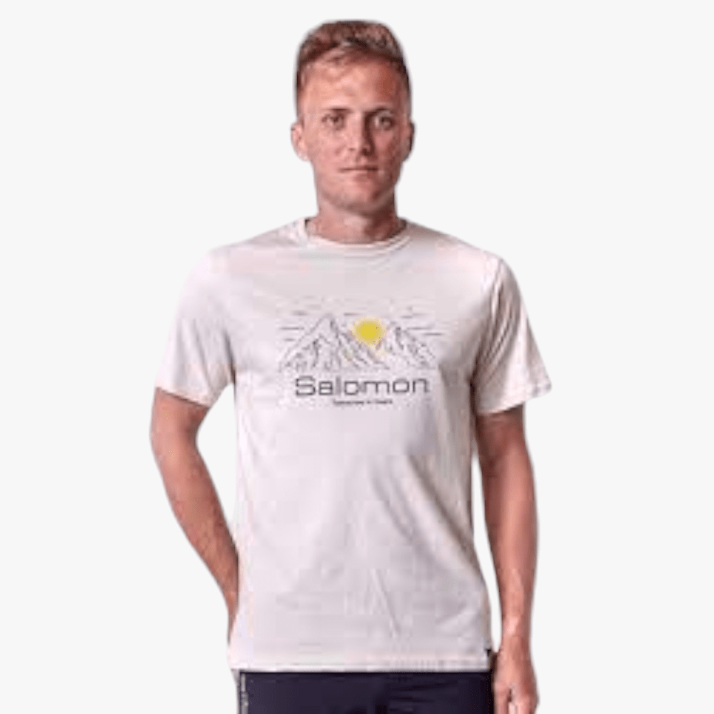 Salomon Mens Viking Short Sleeve Tee Oat Milk Salomon