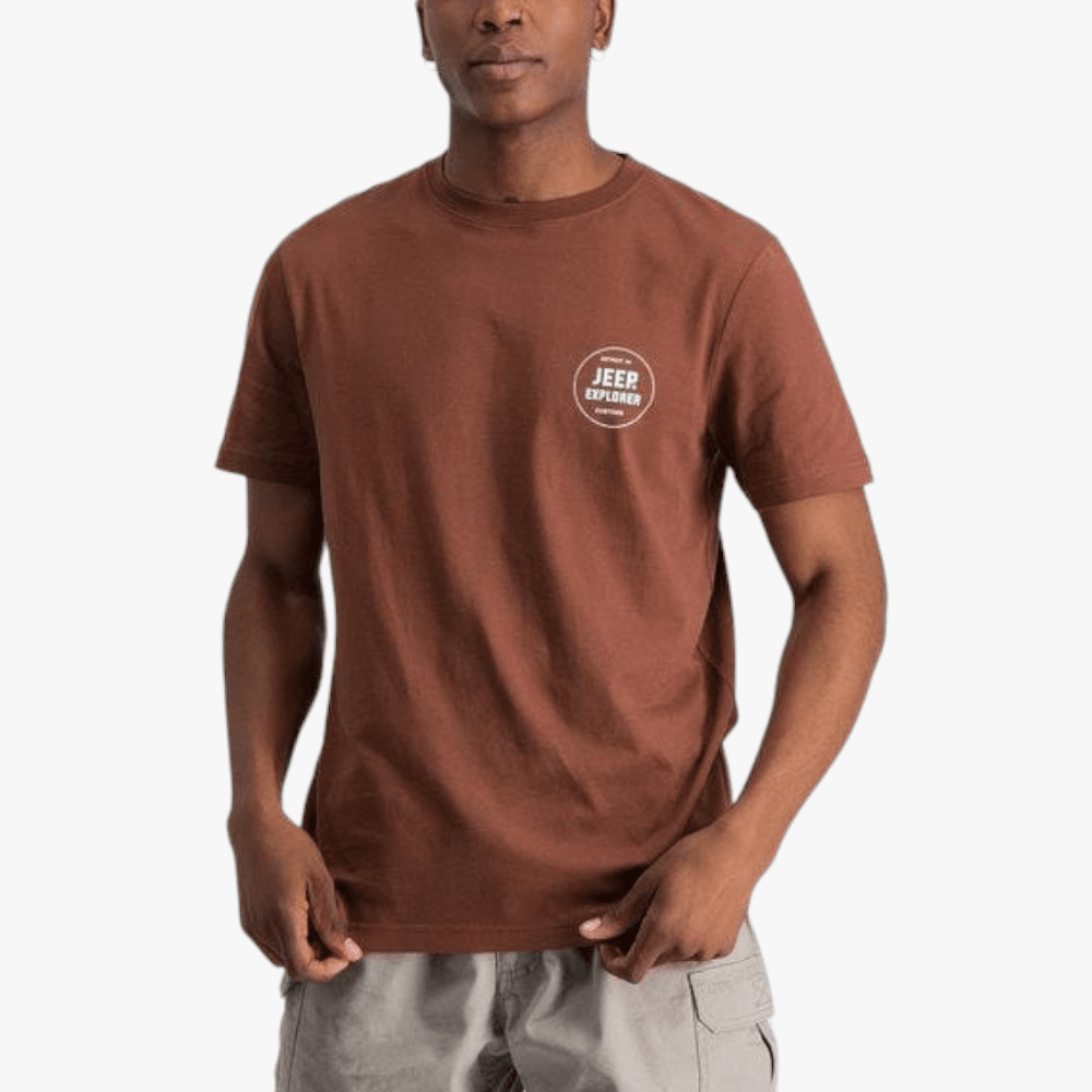 Jeep Mens Fashion Graphic Short Sleeve Tee Sepia | Jeep
