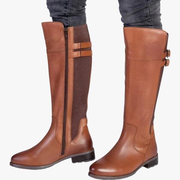 Hush Puppies Ladies Arla Burnished Tan Sheep Crust Leather Boot | Hush Puppies