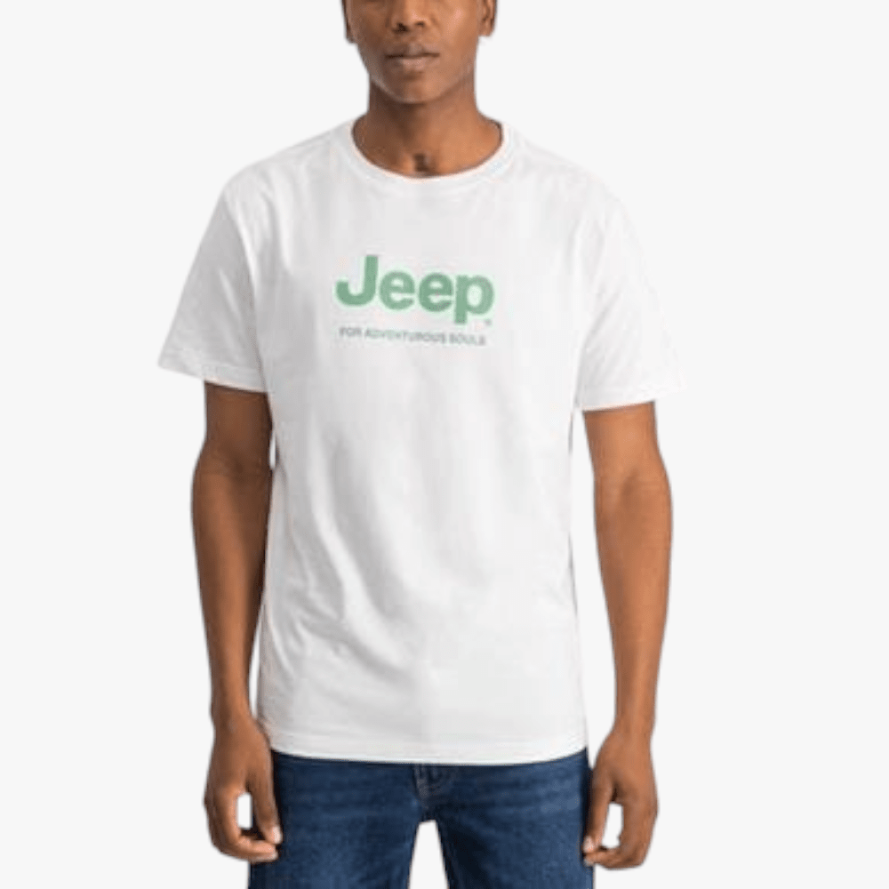 Jeep Mens Logo Print Short Sleeve Tee White | Jeep