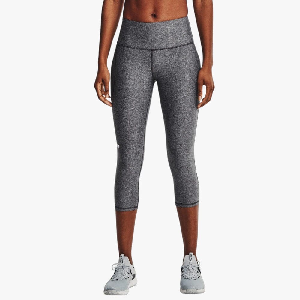 Under Armour Womens Heatgear Armour No-Slip Waistband Capris 019 Grey Under Armour