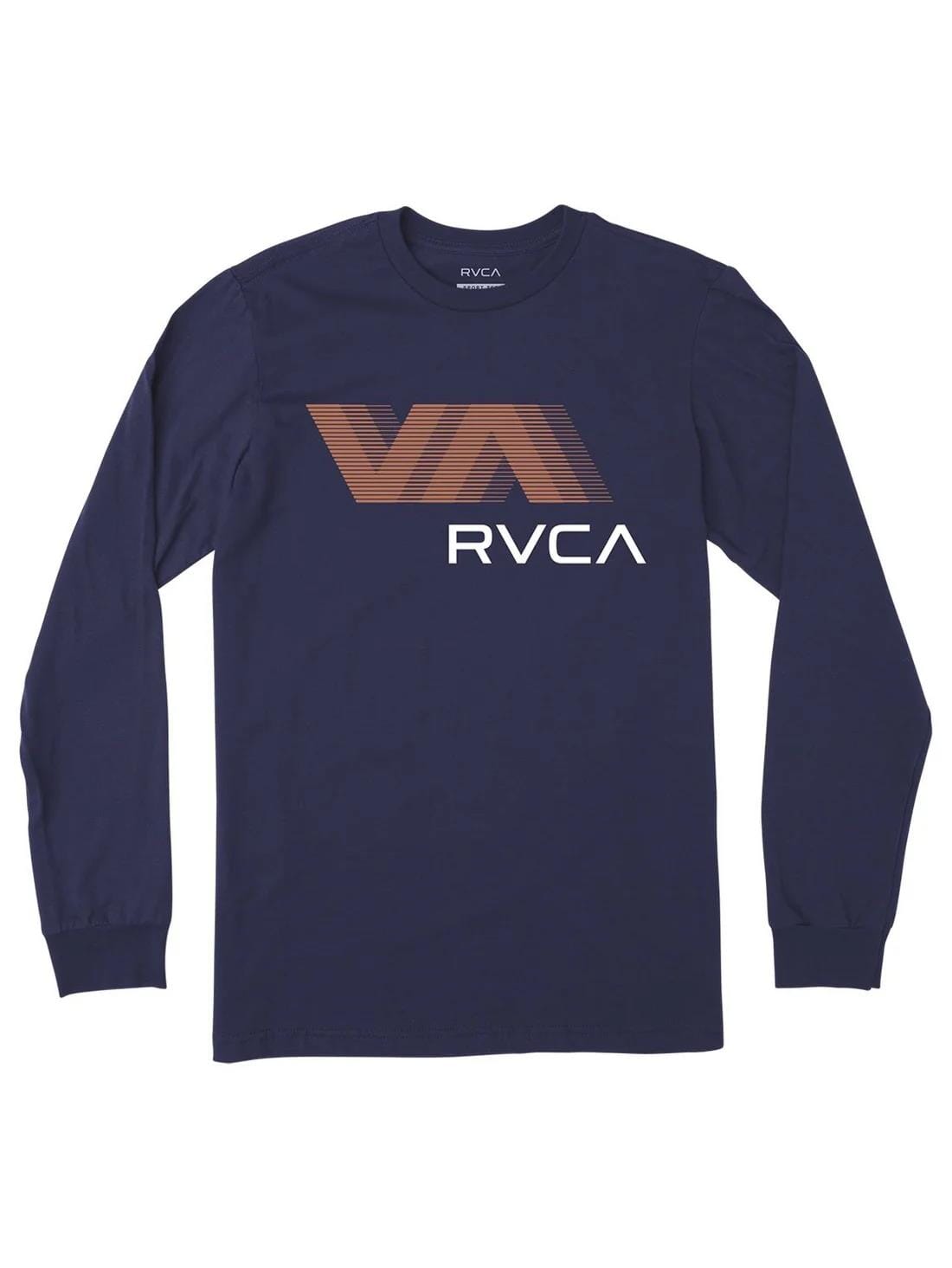 Rvca Mens Va Blur Long Sleeve Tee Navy | Rvca