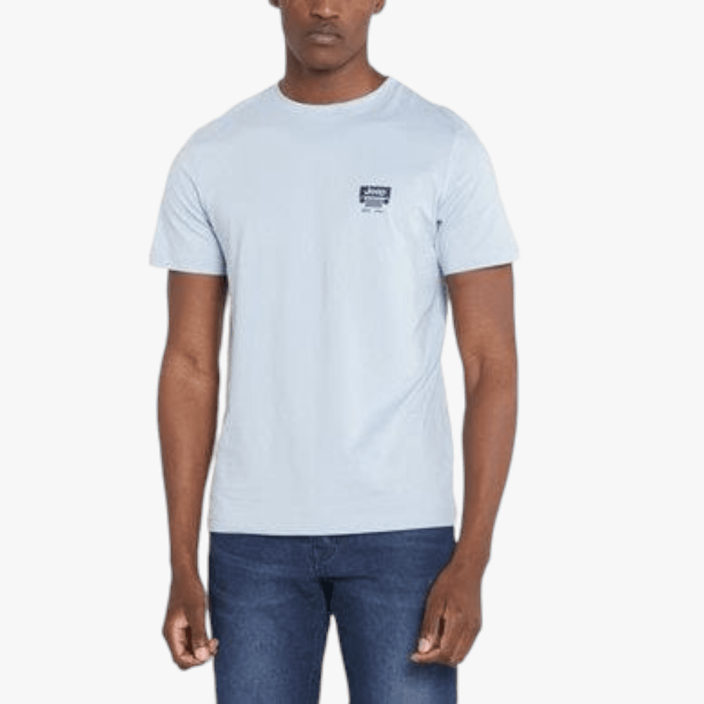 Jeep Mens Ess Organic Cotton Logo High Square Short Sleeve Tee Good Grey | Jeep