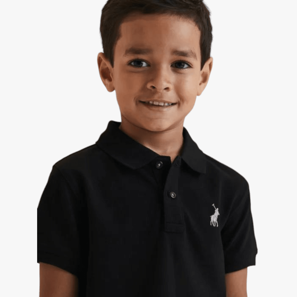Polo Boys Austin Short Sleeve Golfer Black Polo