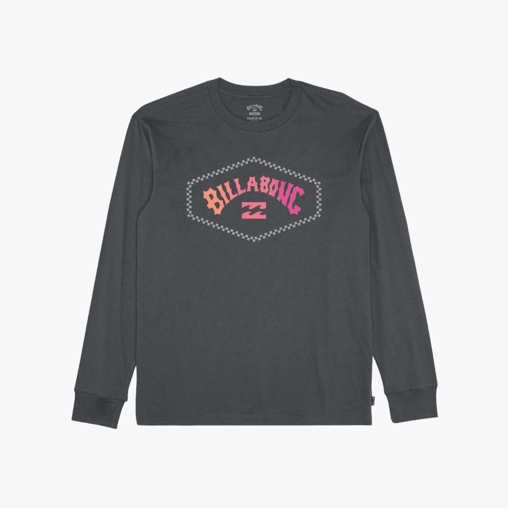 Billabong Mens Exit Arch Long Sleeve Tee Washed Black Billabong