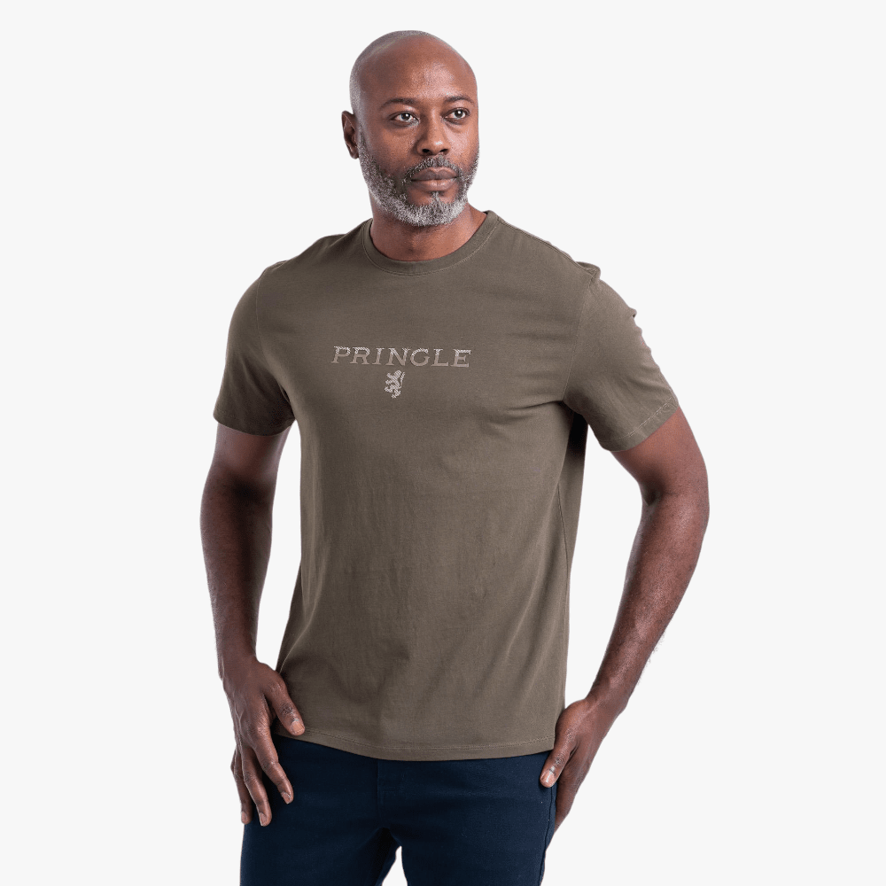 Pringle Mens Maari Short Sleeve Fashion Tee Olive Pringle