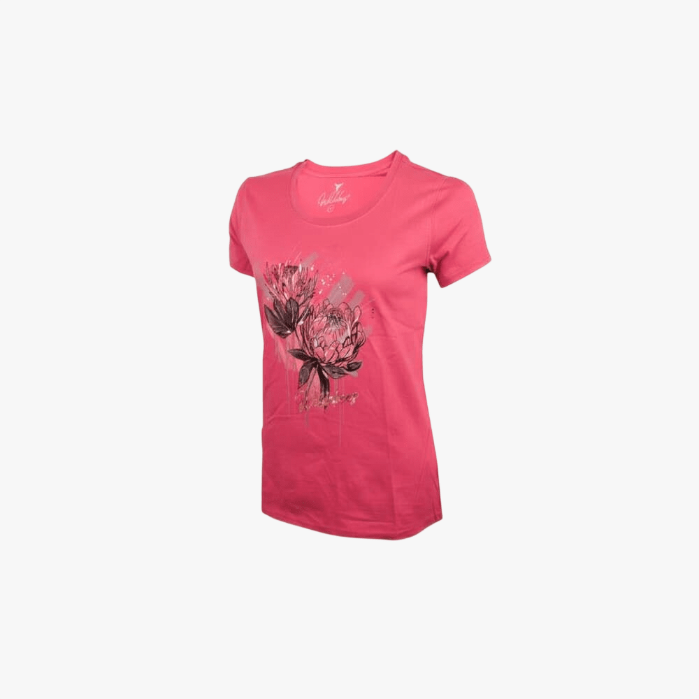 Wildebees Womens Painterly Protea Tee Burnt Ruby | Wildebees