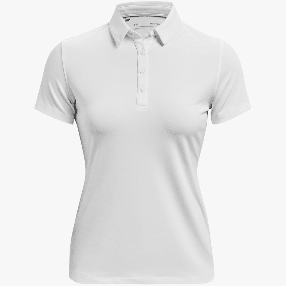 Under Armour Womens Zinger Short Sleeve Polo Golfer 100 White Under Armour