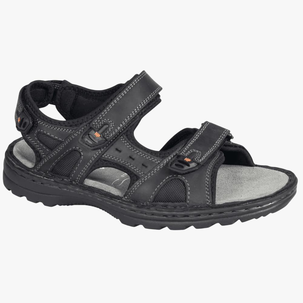 Hush Puppies Mens Big Guy Leather Sandal Black | Hush Puppies