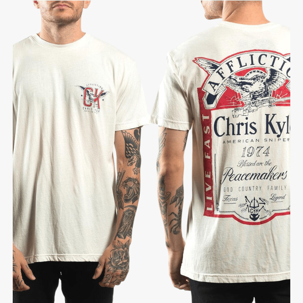 Affliction Mens Ck Cold One Short Sleeve Tee White Affliction