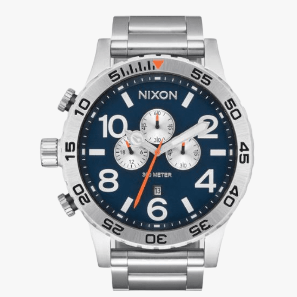 Nixon 51-30 Chrono Leather Watch Silver Midnight Nixon