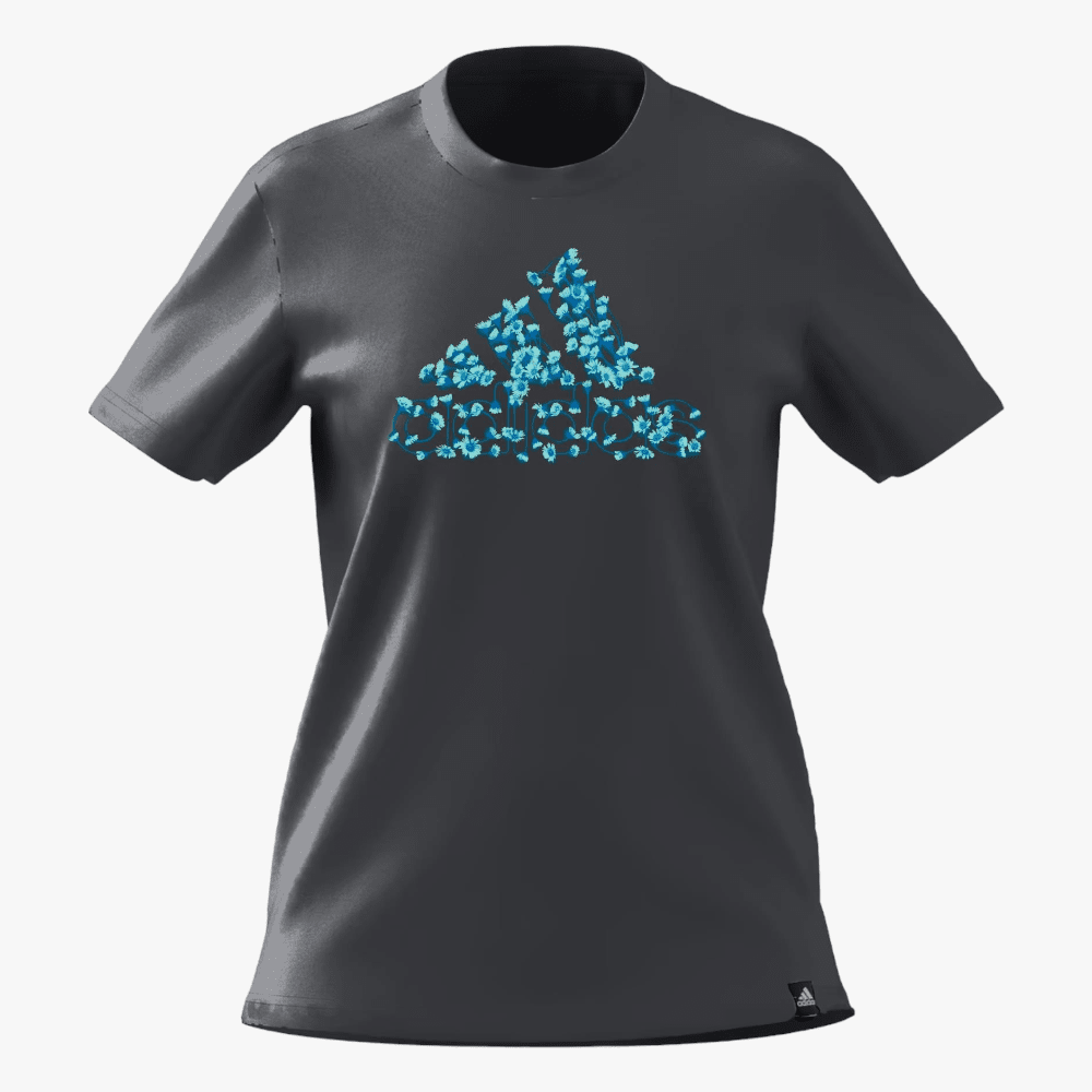 adidas Womens Photo Logo Short Sleeve Tee Grey | adidas