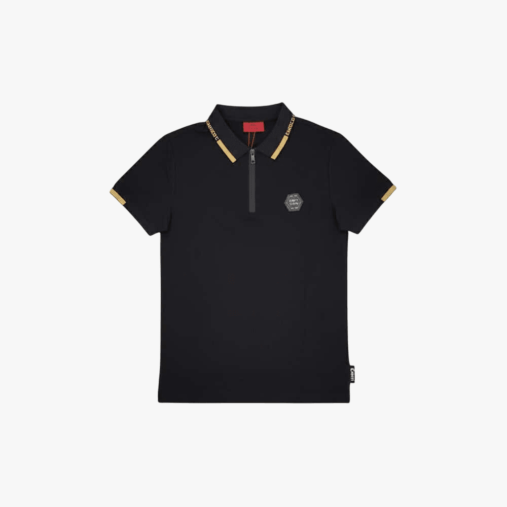 Enrico Coveri Mens Short Sleeve Golfer Black | Enrico Coveri