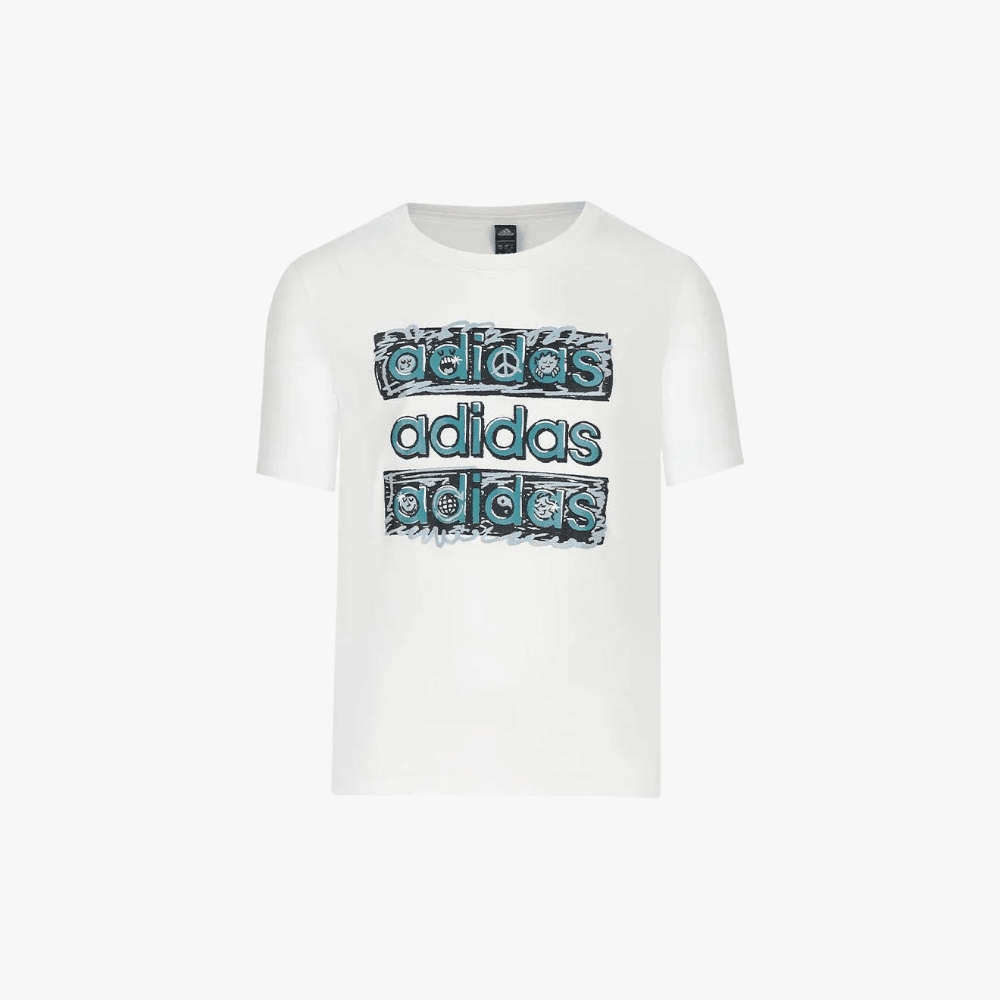 adidas Boys Doodle Mlt Short Sleeve Tee White adidas