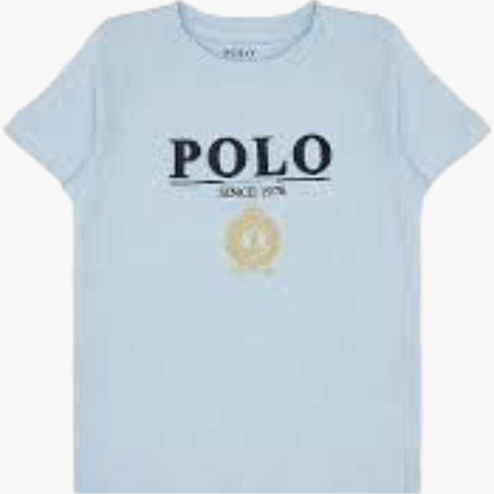 Polo Boys Logan Crested Short Sleeve Tee Light Blue Polo