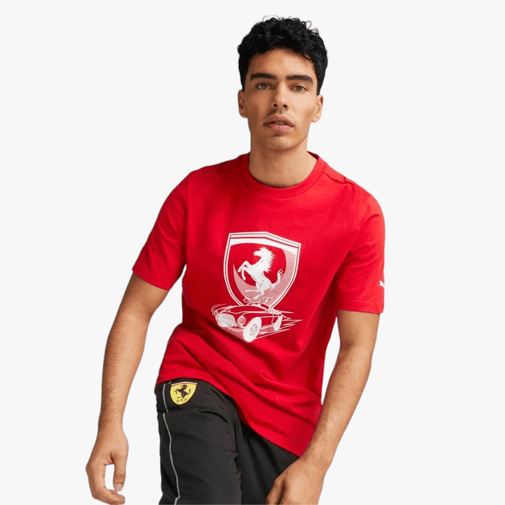 Puma Mens Ferrari Race Big Shield Short Sleeve Tee Rosso Corsa 1>8-1507 | Puma