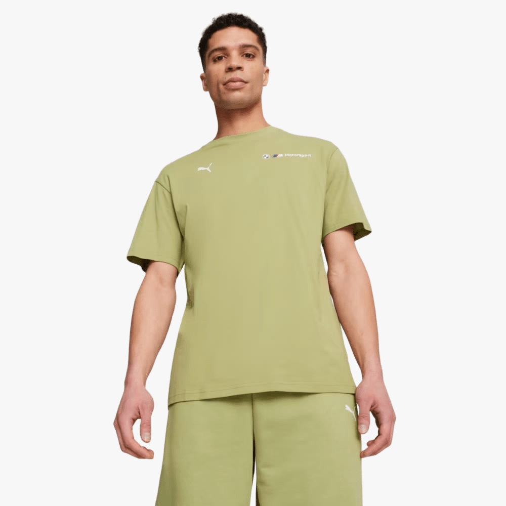 Puma Mens Bmw Mms Ess Logo Short Sleeve Tee Calming Green | Puma