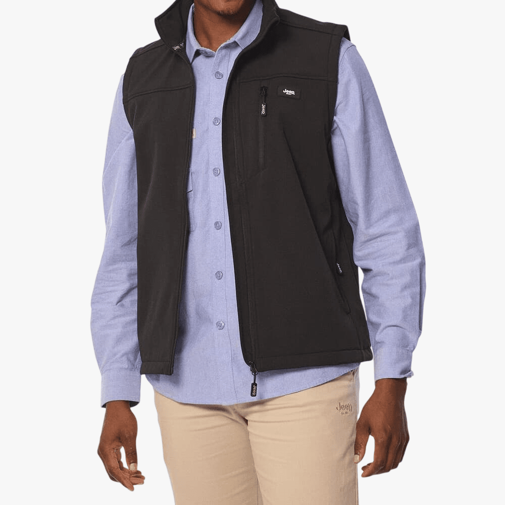 Jeep Mens Softshell Gilet Jacket Black | Jeep