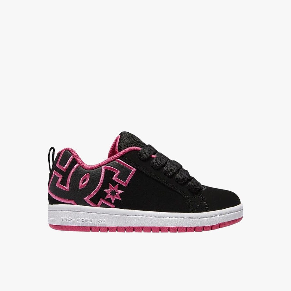 Dc Girls Court Graffik Sneaker Black Stencil Pink Dc