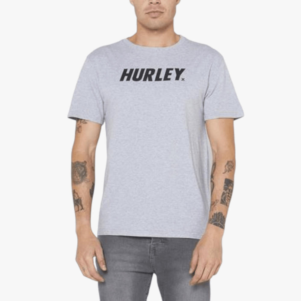 Hurley Mens Fastlane Classic Short Sleeve Heather Grey Black | Hurley