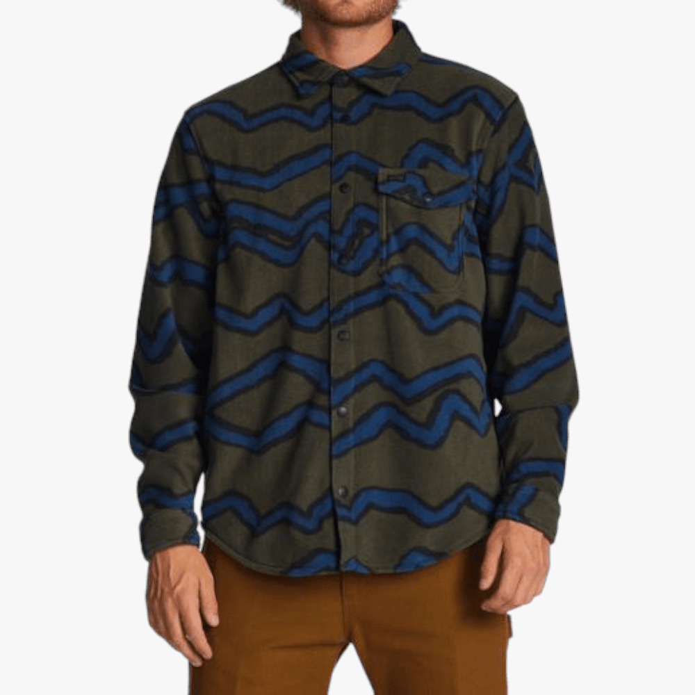 Billabong Mens Furnace Flannel Overshirt Olive | Billabong