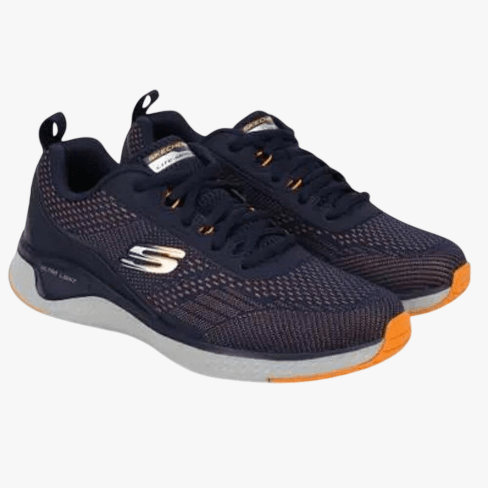 Skechers Mens Solar Fuse Sneaker Navy Orange | Skechers