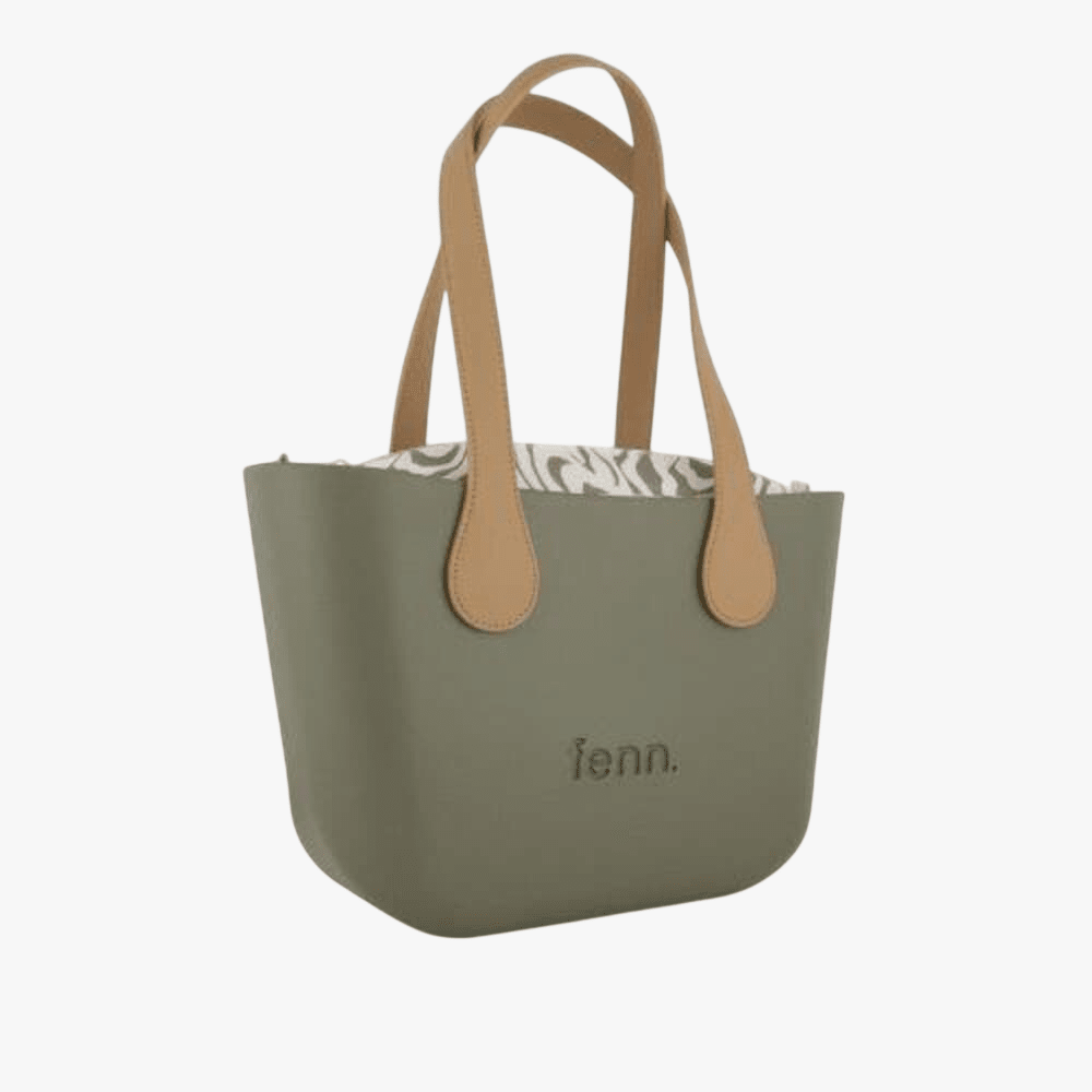 Fenn Petite Watercress Handbag P1042 Inner Gold Zip Lt Tan Handle | Fenn