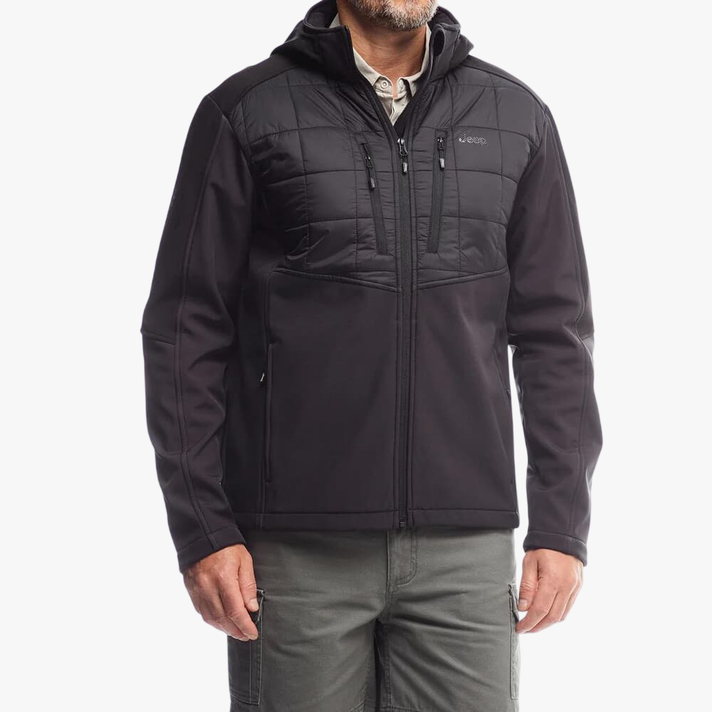 Jeep Mens Softshell And Quilting Combination Jacket Black