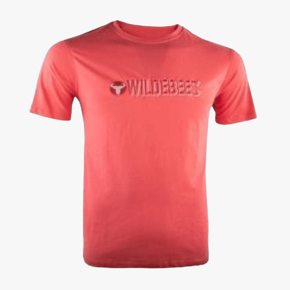 Wildebees Mens Stencil Embroid Short Sleeve Tee Flame | Wildebees