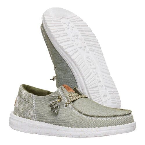 Hey Dude Womens Wendy Funk Embroid Floral Olive