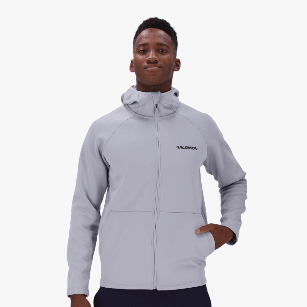 Salomon Mens Snowstorm Zip Thru Hood Jacket Glacier Jacket | Salomon