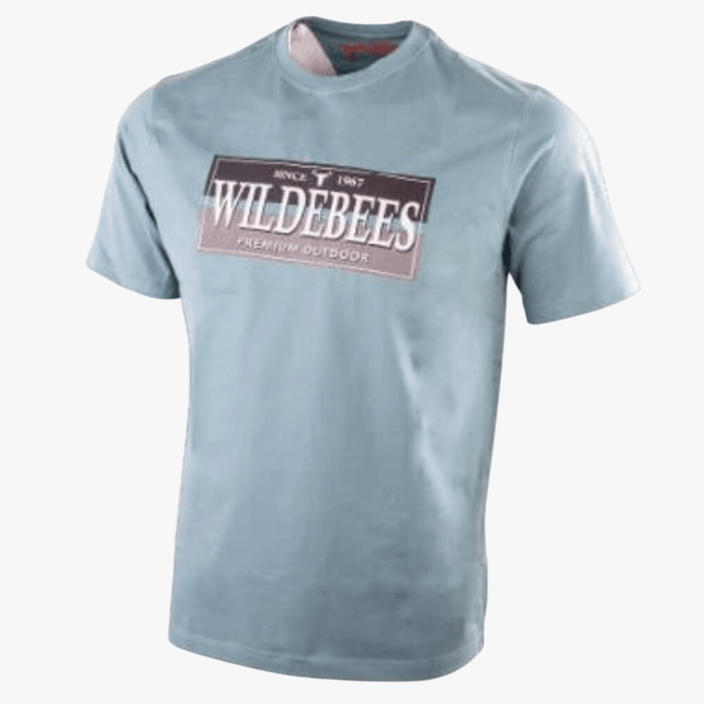 Wildebees Mens Dual Twill Frame Short Sleeve Tee Cadet Blue | Wildebees