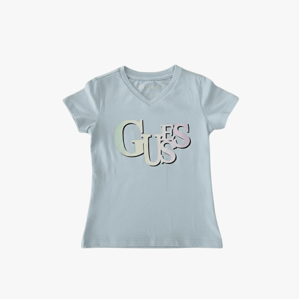 Guess Girls Rainbow Short Sleeve Tee Blue | Guess