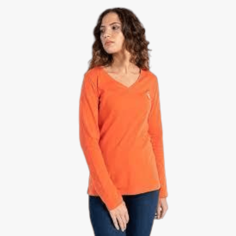Pringle Womens V Neck Long Sleeve Top Coral Pringle