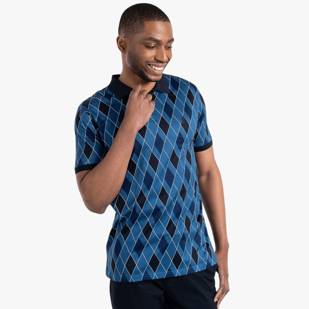 Pringle Mens Harry Mercerised Golfer Navy | Pringle