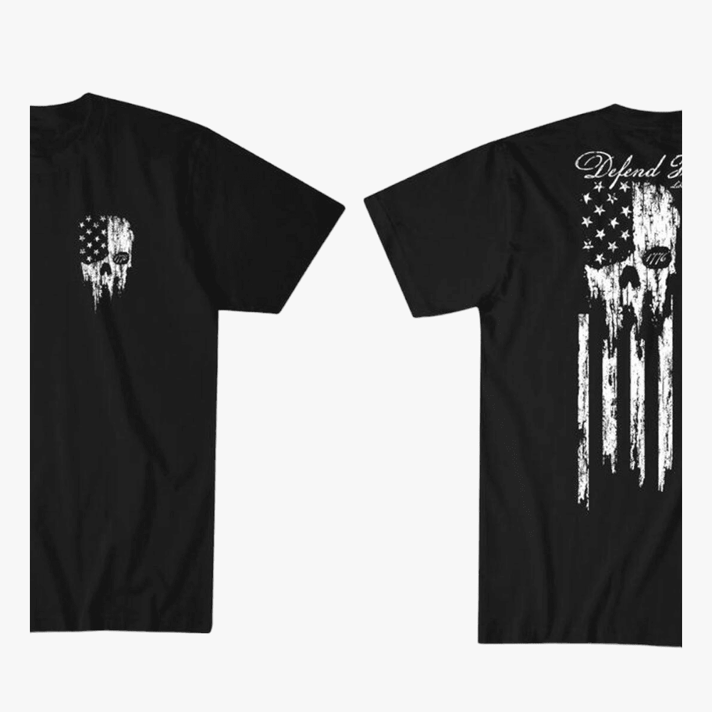 Howziter Mens Defend Freedom Short Sleeve Tee Black Affliction