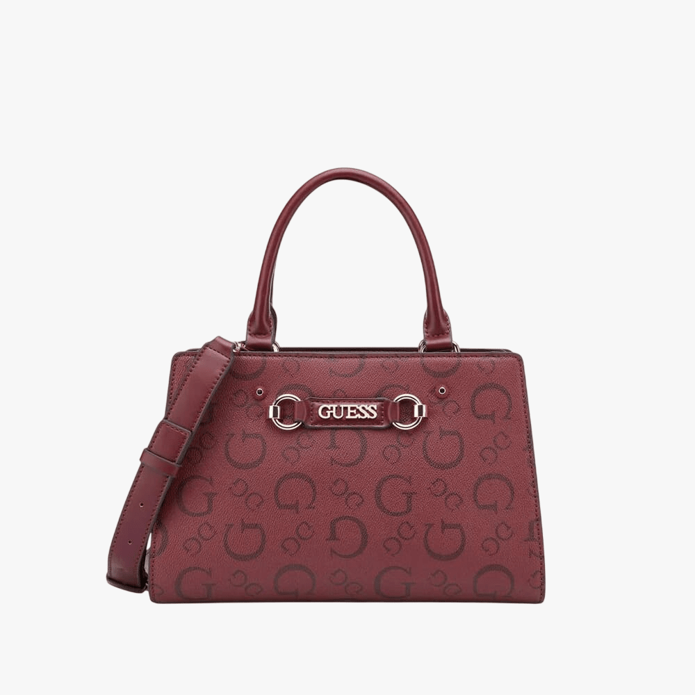 Guess Lacy Satchel Handbag Ox Blood | Guess