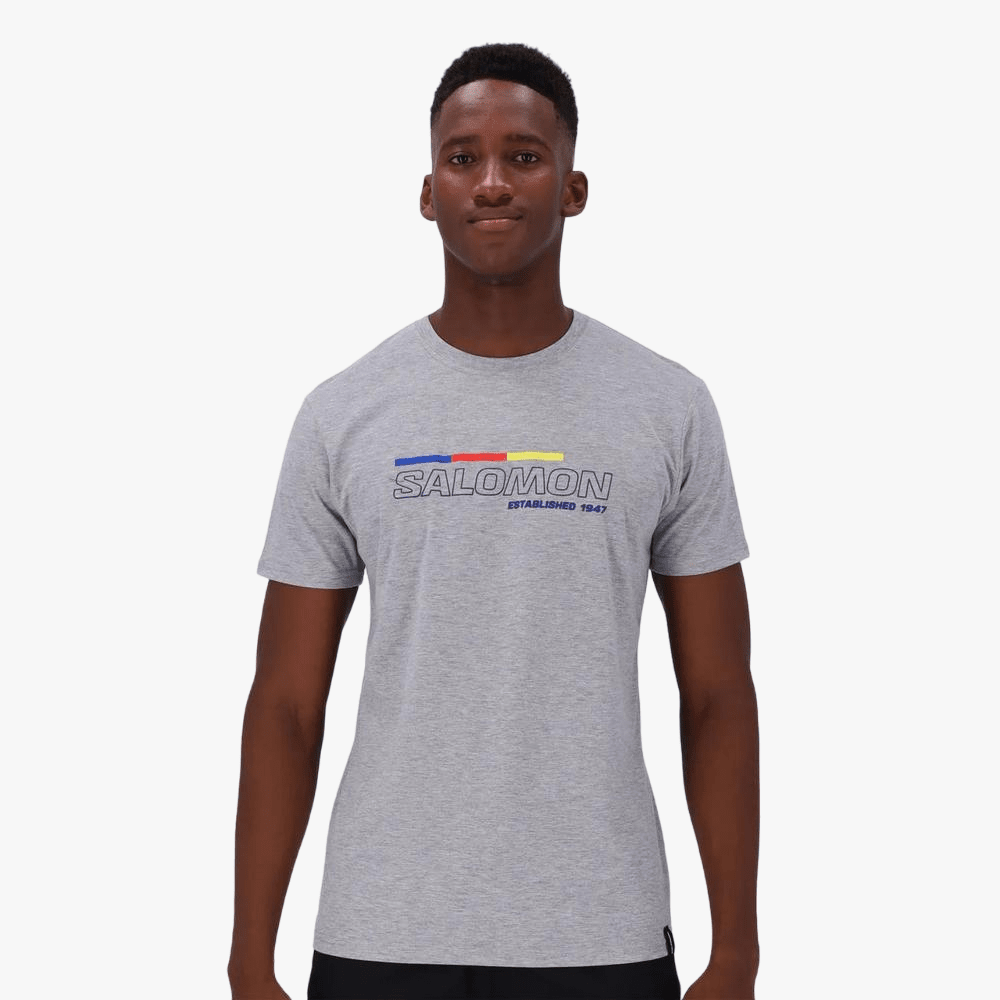 Salomon Mens Old Racer Short Sleeve Tee Gray Mel | Salomon