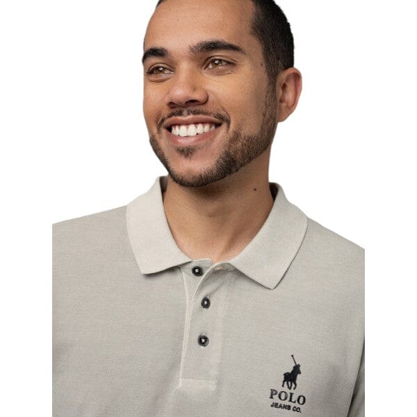 Polo Mens Pjc Overdyed Short Sleeve Golfer Grey | Polo