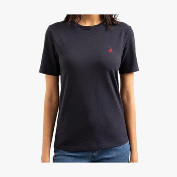Polo Womens Allie Small Pony Stretch Short Sleeve Tee Navy Polo